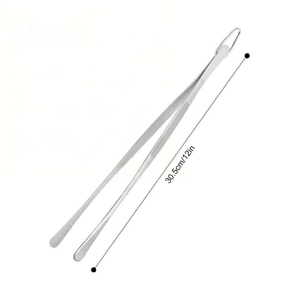 Long Cooking Tongs  Stainless Steel Kitchen Tongs Non-Slip Heat Resistant BBQ Grill Tongs for Steak Seafood Buffet Salad Cooking