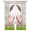 Happy Easter Bunny Butt Grass Egg Tulle Curtains For Living Room Bedroom Voile Sheer Curtain Window Home Decor Drapes