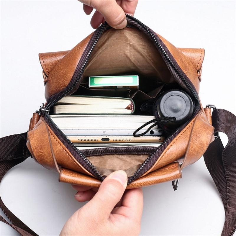 PU Leather Shoulder Bags for Men Crossbody Bag Travel Office Business Bag