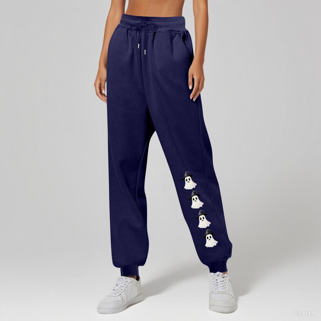 Ladies' Printed Unisex Casual Pocket Drawstring  Pants