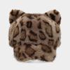 Autumn and Winter Cold and Warm Imitation Mink Baseball Cap Men and Women Fluffy Leopard Print Cute Little Fox Ears Cap