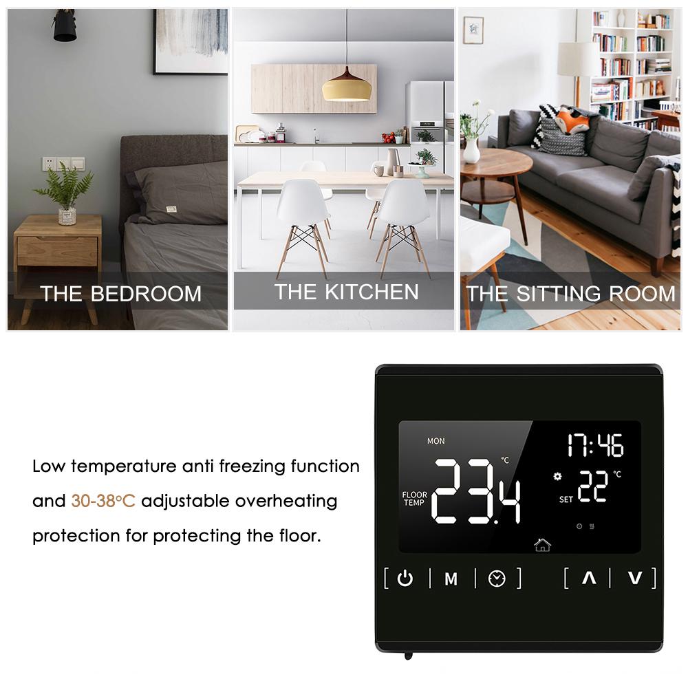 Smart LCD Touchscreen Thermostat for Home Programmable Electric Floor Heating System Thermoregulator AC 85-250V Temperature Controller