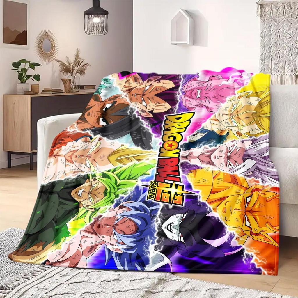 Dragon Ball Z Print Blanket Warm Comfortable Flannel Blanket Suitable for Bedrooms,Sofas, Beds,Chairs,Travel -QIAO15