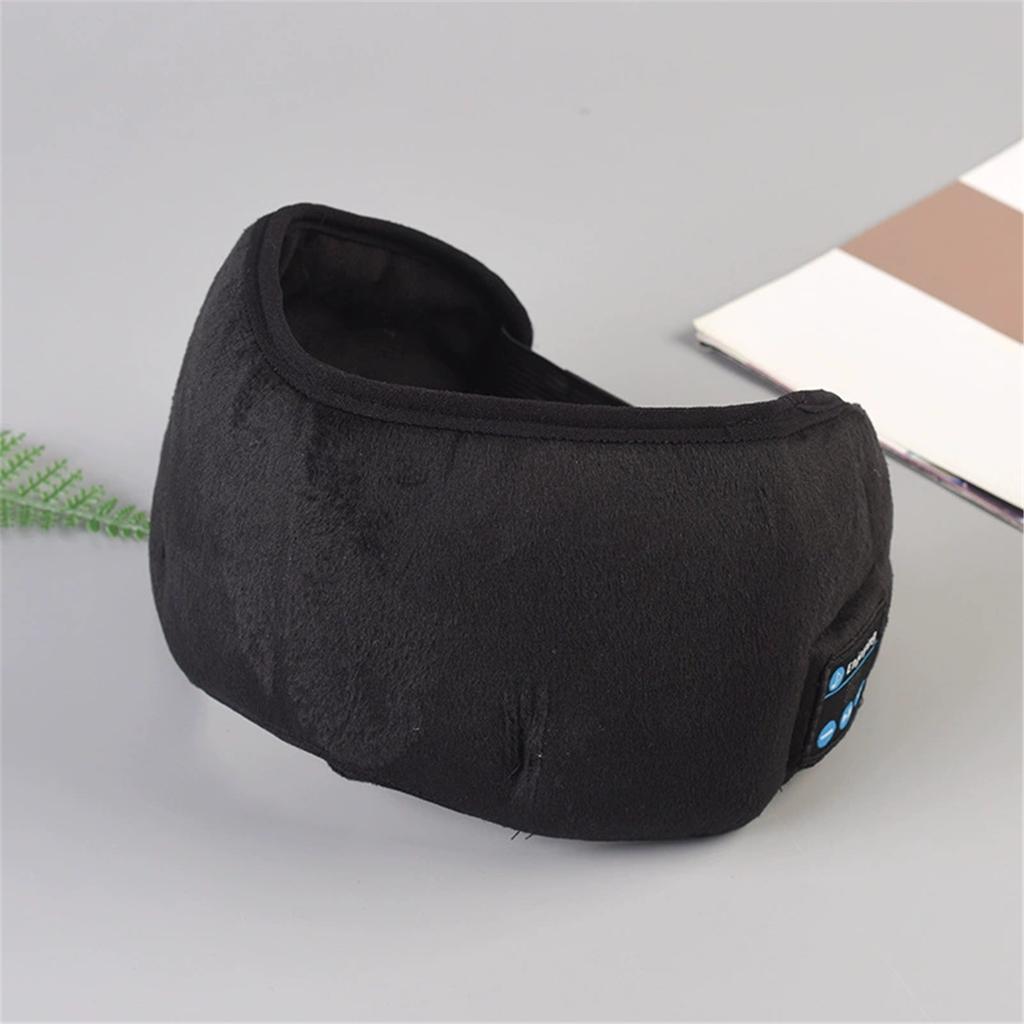 3D Bluetooth Eye Mask Headphones Smart Wireless Music Earmuffs Light Blocking Eye Protection Black