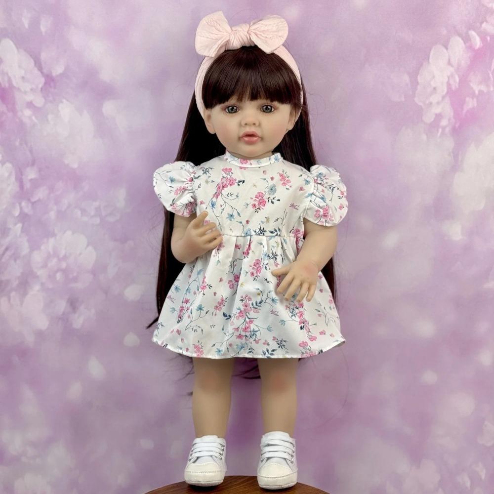 22 55cm Real Life Reborn Girl Dolls Betty Full Vinyl Body Newborn Babies Doll Cute Sweet Toddler Simulation Doll for Children Holiday Surprise Gifts girl doll