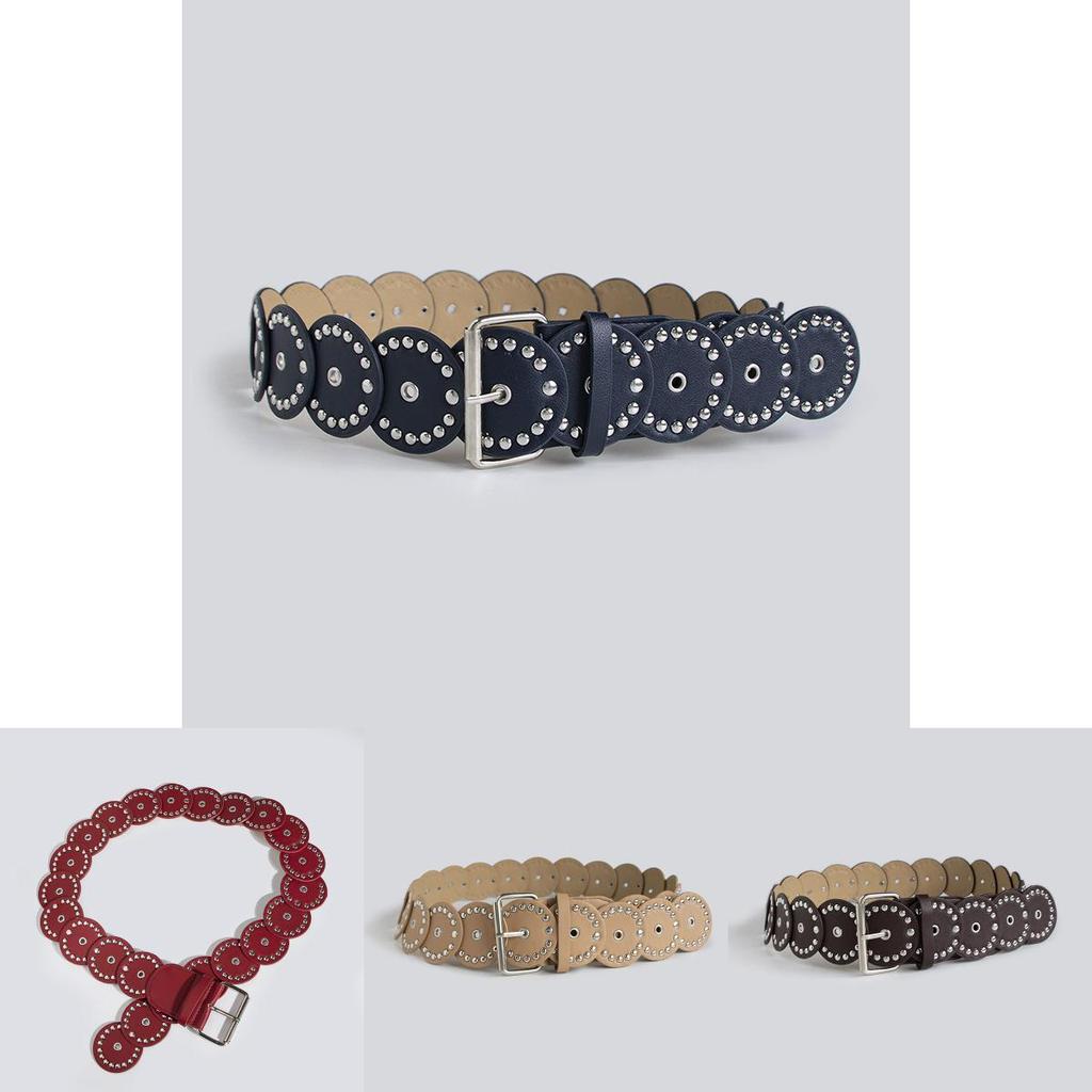 Retro Artful Faux Leather Belt With Irregular Pattern And Pin Closure For Ladies