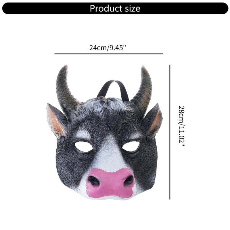 Cow Mask,Animal Masquerade Mask Cow Head Mask for Adult Kids Ox-Head Mask for Festival Cosplay Halloween Costumes