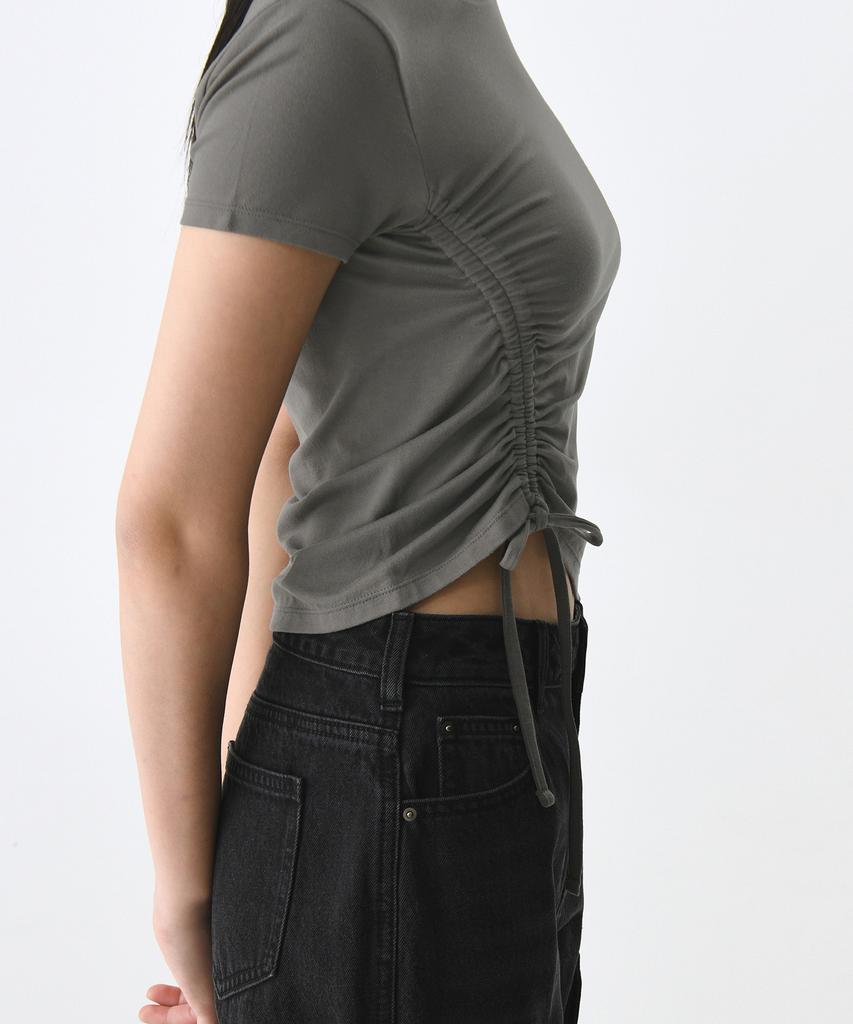 MUSINSA STANDARD WOMAN Women'S Tencel Side Luchid T-Shirt [Khaki Gray]