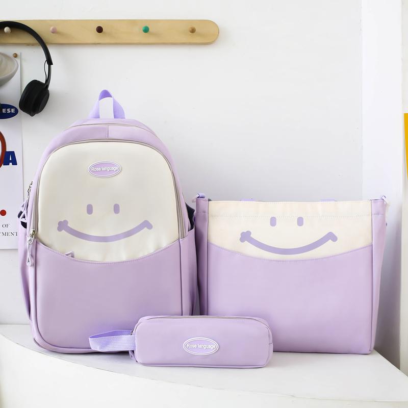 Three-Piece Backpack Set Large Capacity Student Schoolbag Women's Lightweight Backpack