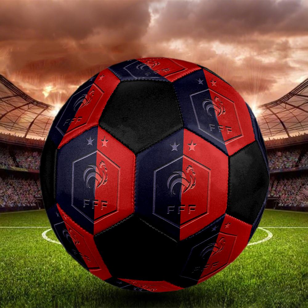 Pallone Calcio a 5 FFF Francia Colorato Cucito a Macchina PVC Misura 5 Pronto per Allenamento di Squadra Competizione Resistente Alta Rimbalzabilità Fantastico Regalo Sportivo