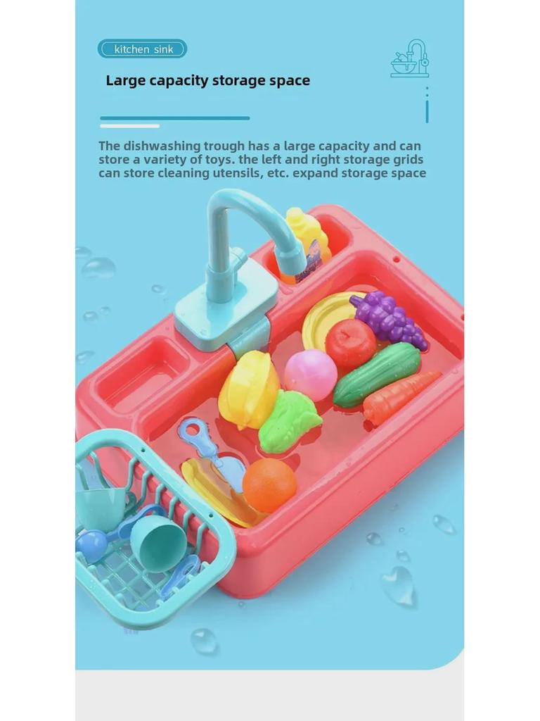 Children's Electric Dishwasher Toy: Reusable Water Sink and Kitchen Utensils Set