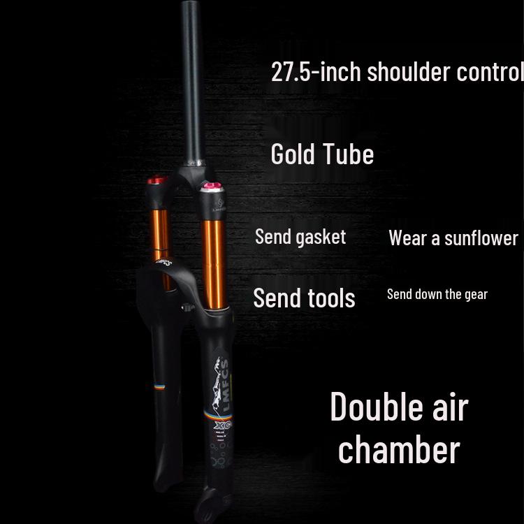 Dual Air Chamber Mountain Bike Fork - 26/27.5/29 Inch, Adjustable Damping, Magnesium Alloy