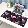 Pink Glitter Heart Extended Desk Mat Non Slip Rubber Stitched Edge Large Mousepad For Laptop Pc Office Desktop Gaming Zone