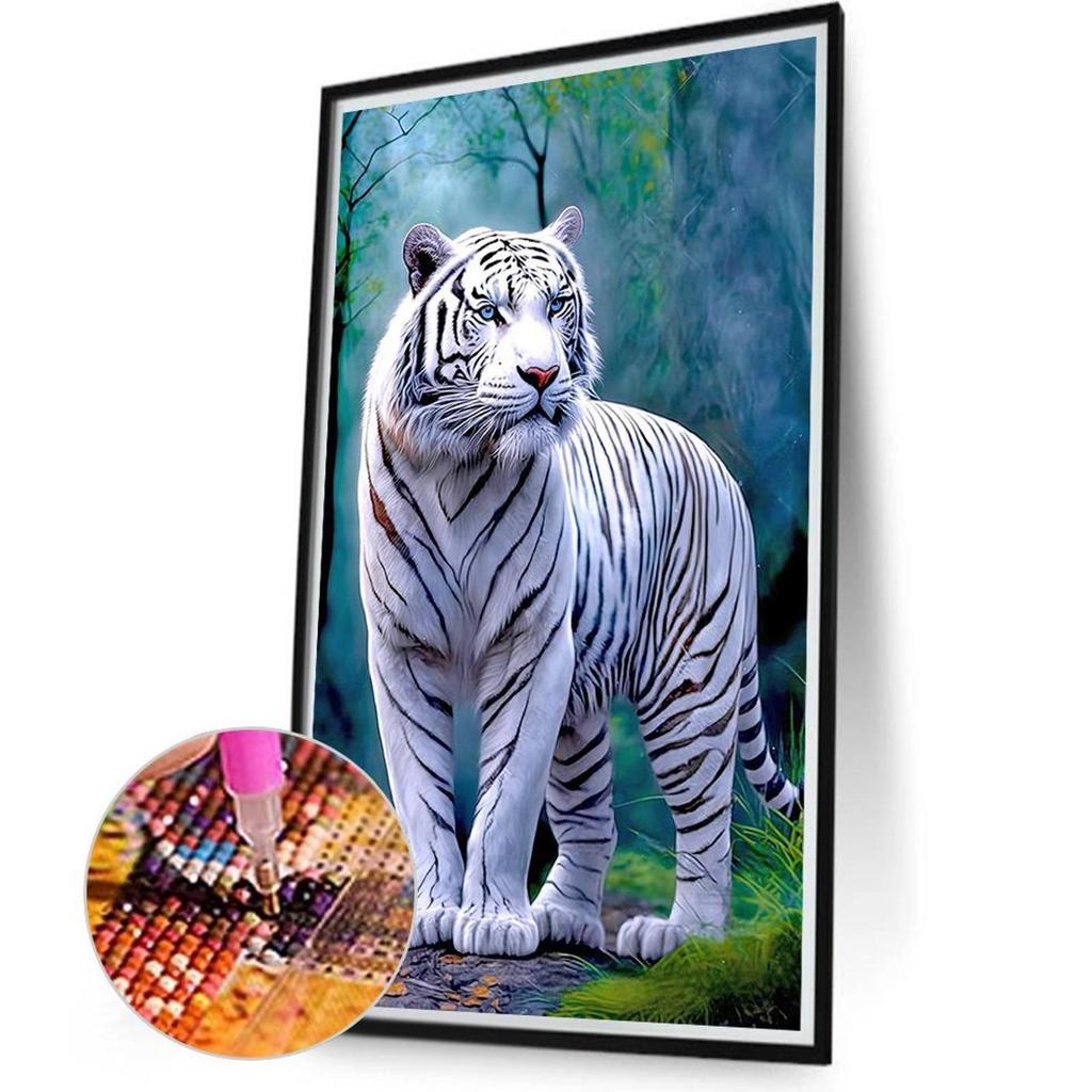 5D DIY Full Round Drill Diamond Painting Tiger Home Decoration Art Craft