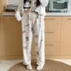 Damen Cartoon Flanell Fleecegefütterte Pyjamahose - Warmer Herbst-/Winterstil