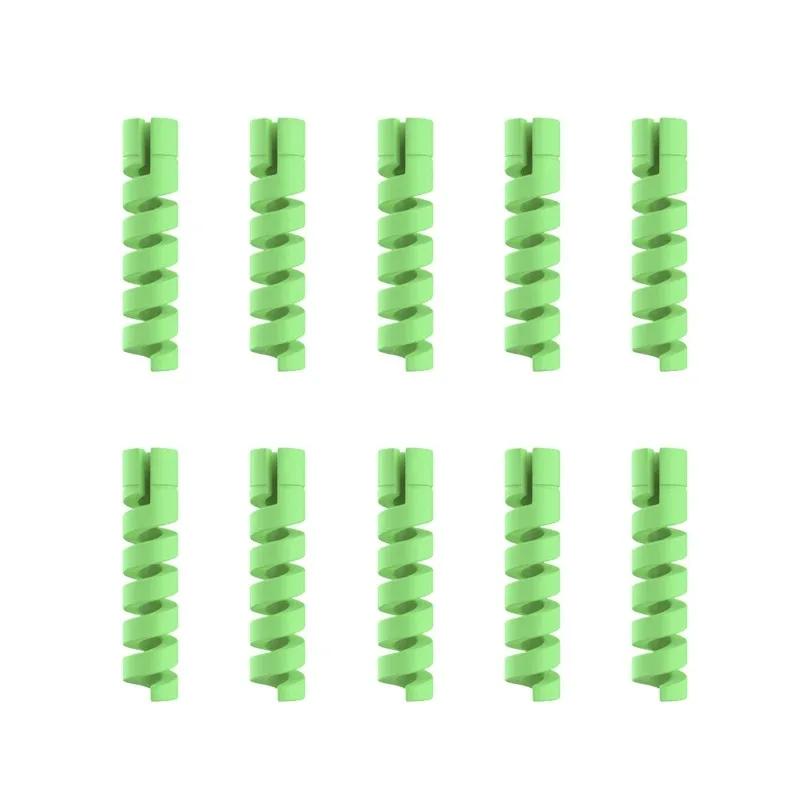 10pcs Cable Protector Silicone Charge Cable Spiral Winder Wire End Cord Savers Cover For Phone USB Charger Cable Accessories