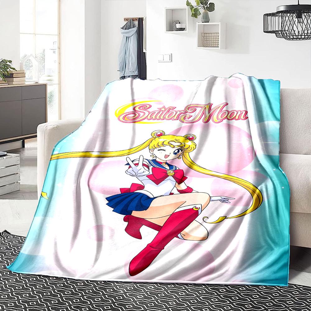 1Pc Moonlit Sailor Princess Blanket For Couch Bed Plush Cozy Fuzzy Blanket Super Soft Warm Blankets For Fall And Winter 0918242