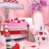 Bandeja escalonada de 4 piezas para decoración de San Valentín, centro de mesa de estilo dulce, estantería, organizador de decoración de mesa