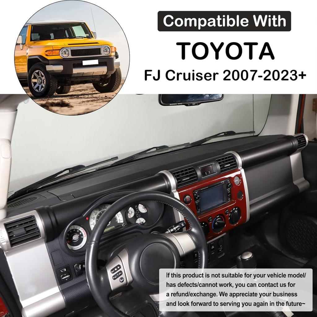 Aunginsy Car Center Console Dashboard Panel Trim Cover Fit for Toyot@a FJ Cruiser 2007-2021 Car Dashboard Dial Panel Cylindrical Trim Frame Dial