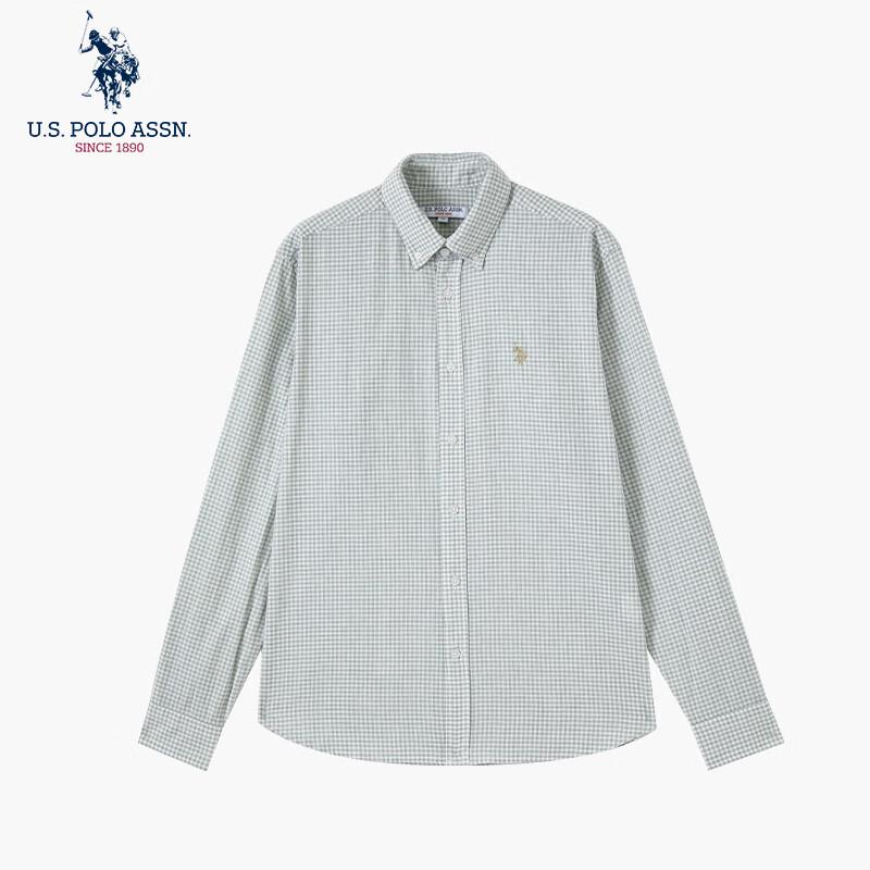 U.S. POLO ASSN. Men s Cotton Linen Plaid Long-Sleeve Shirt M