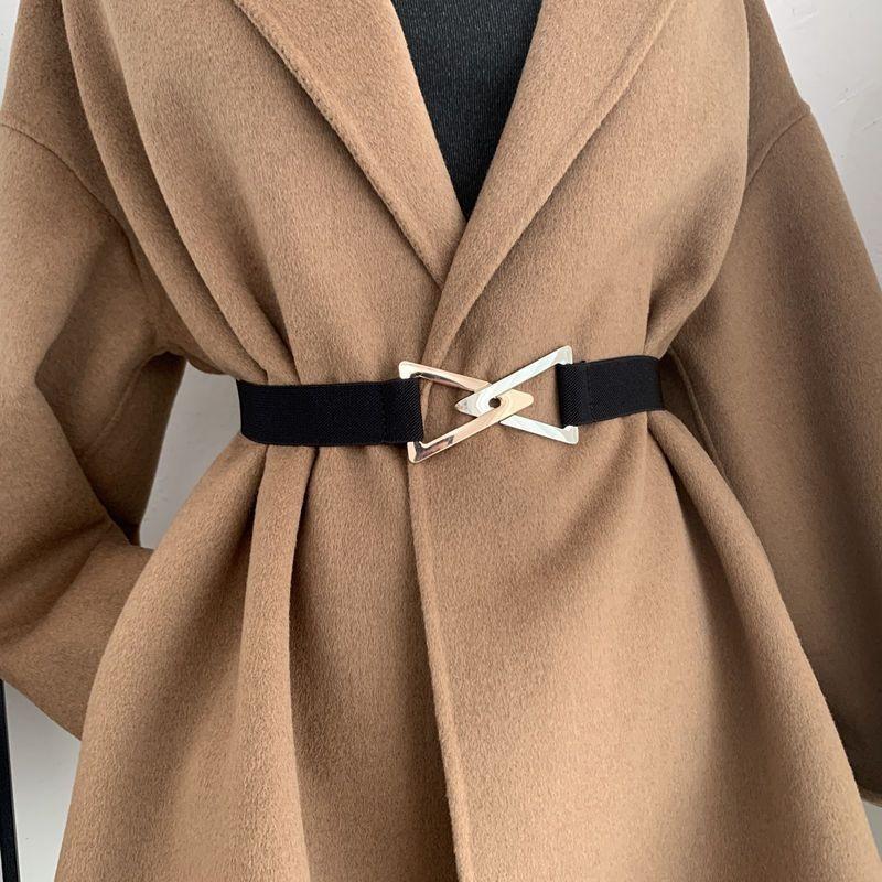 Triangle Chic Buckle Waist Belt For Women In Elegant Black And Beige Colors Ideal For Fall Fashion