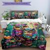 3pcs Animal-themed Floral Owls Soft and Comfortable Breathability, Bedding Set, Machine Washable, Suitable for All Seasons131