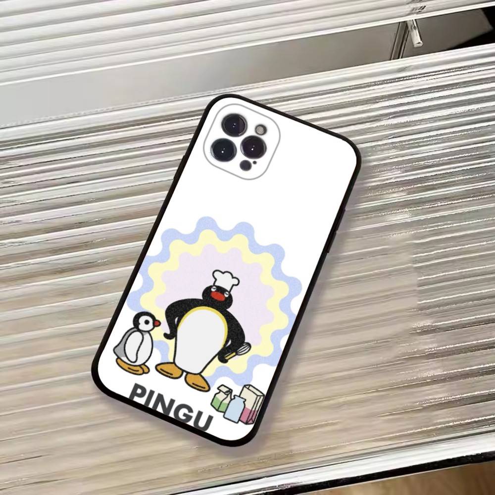Cute P-Penguin Pingu Phone Case For iPhone 17, 16,15,14,13,12,11 Plus,Pro Max, Others Soft Black Cover