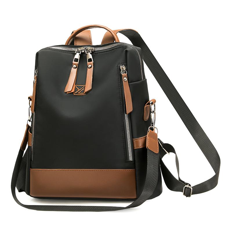 Women's Color Block Backpack Lightweight Water-repellent Multi-functional Shoulder Bag