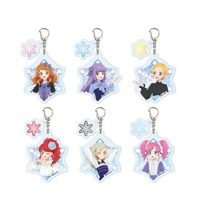 Aikatsu 01 Snow Pattern Coord Ver. [Newly Drawn Illustration] Acrylic Keychain Complete Set with Parts (6 Pieces Per Box)