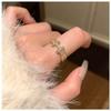 Women H Letter Enamel Zircon Open Ring High End French Style Minimalist Unique Jewelry Party Daily Wear