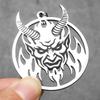 Hell Demon Satan Hollow Men Necklaces Stainless Steel Pendant Sweater Chain Women Punk Jewelry Accessories Halloween Gifts
