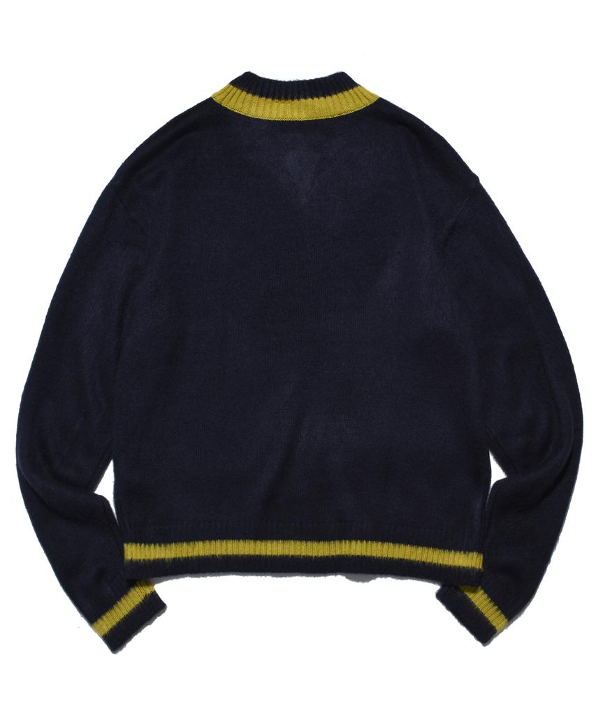 YALE Heritage Dan V-Neck Mohair Knit Navy