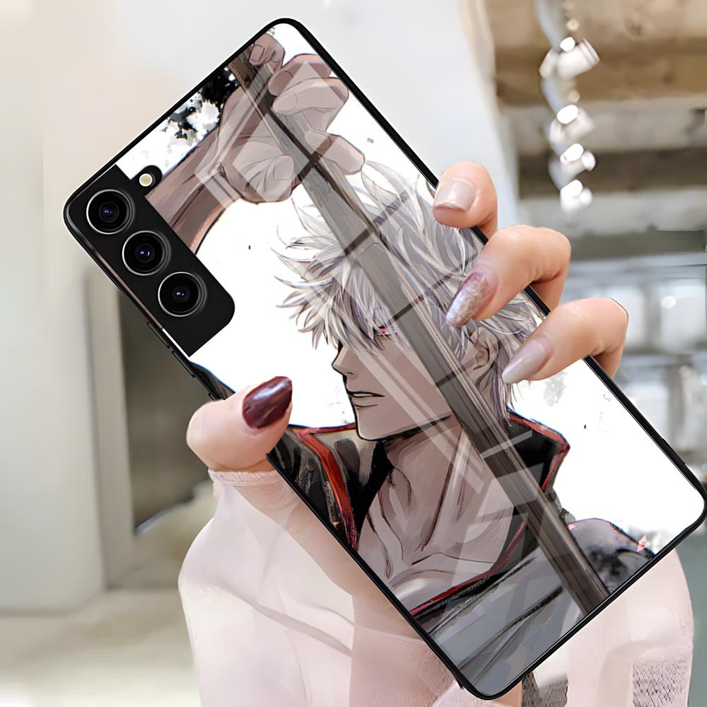 Anime Gintama Sakata G-Gintoki Phone Case For Samsung S25 Edge Ultra S23 S22 S21 S20 Ultra Plus S24 Fe A54 A53 A25 A16 A14 Glass