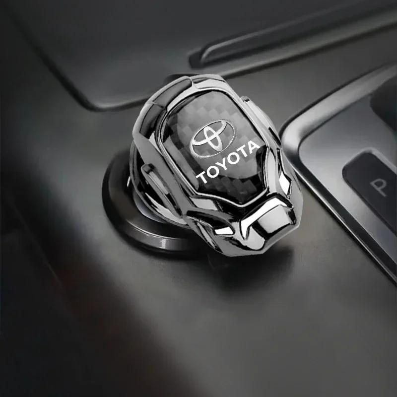 Auto Ein-Klick Startknöpfe Schutzabdeckung Emblem Dekoration Für Toyota Rav4 Corolla Camry Aqua Yaris Cross Auris TRD Hilux