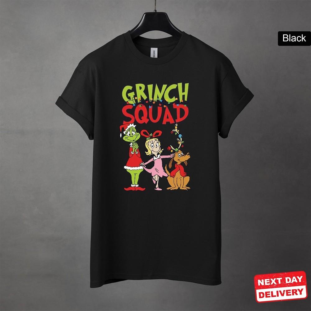 Grinch Squad Christmas Shirt, Merry Christmas Grinch Squad Black Tee Size S-5XL Unisex T-Shirt XXXXL