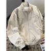 Men Loose Stand Collar American Casual Long Sleeve Workwear Jacket Outerwear