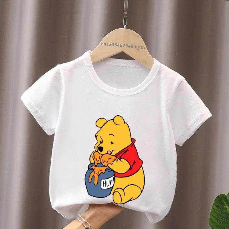 Hot Sale Winnie the Pooh Cute Bear Tigger Print Kids T-Shirts Girls Clothes Baby Boys Short Sleeve T Shirt Summer Children Tops