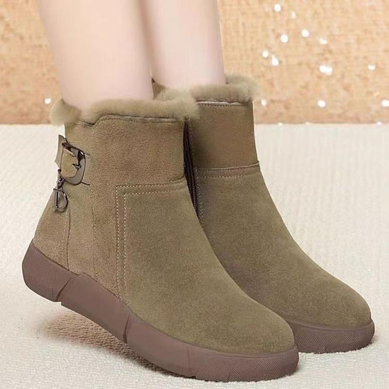 Winter Thick-soled Women's Warm And Cozy Padded Ankle Boots Comfortable And Slip-resistant Casual Cotton Shoes 35-42