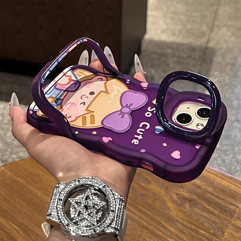 Cute Girl, Suitable for Apple 16promax Phone Case 15, Cartoon Niche 14, Dual Stand 13, Silicone 11, Anti-drop