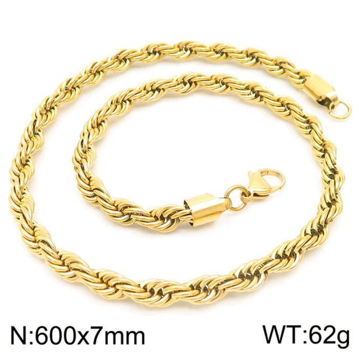Jewelry Wind Twist Rope Chain Hiphop Hip Hop Electroplated Men'S And Women'S Titanium Steel Twist Chain