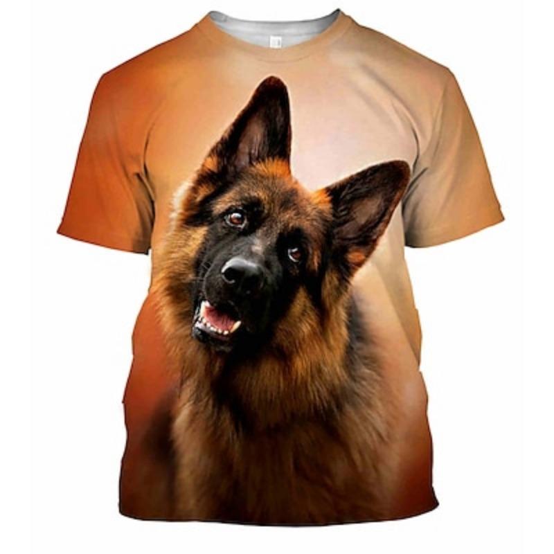 Animal Dog German Shepherd T-shirt Anime 3D Graphic For Couple's Men's Women's Adults' Masquerade 3D Print Casual Daily