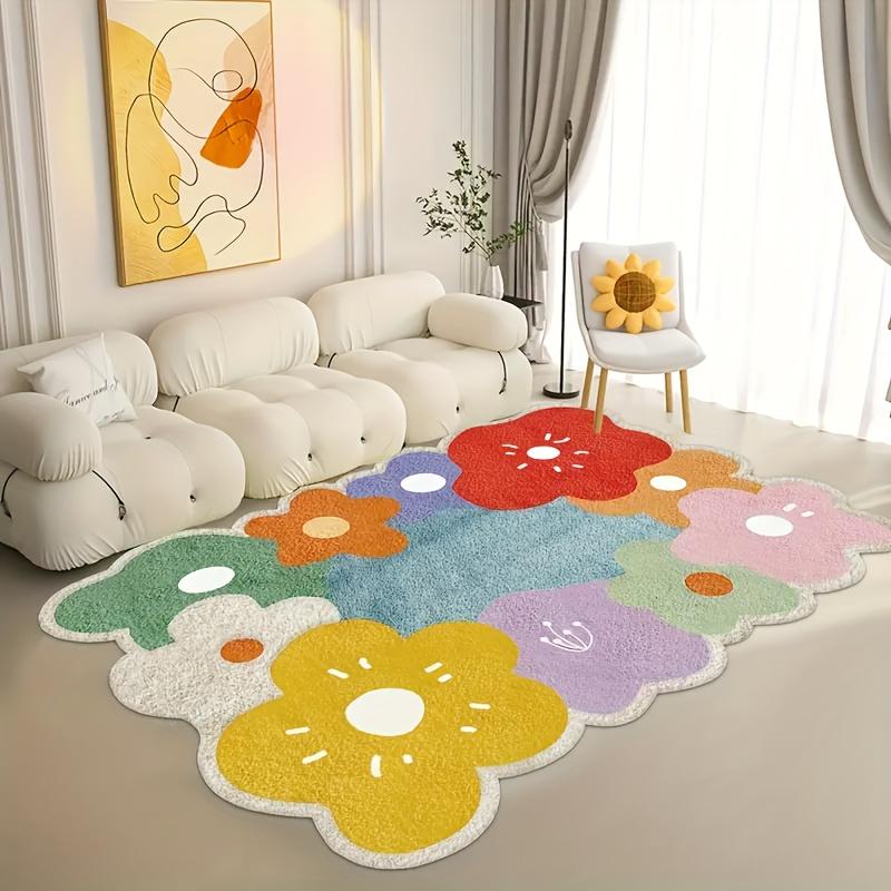 Colorful Flower Carpet Doormat Welcome Mat Large Area Rug Living Room Carpet Sofa Carpet Soft Rug For Bedroom Warm Home D