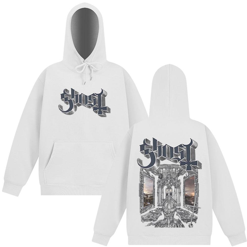 Rock Ghost Skeletour World Album 2025 Graphic Hoodie Unisex Oversized Gothic Long-sleeved Hip-hop Casual Pullover Streetwear Top