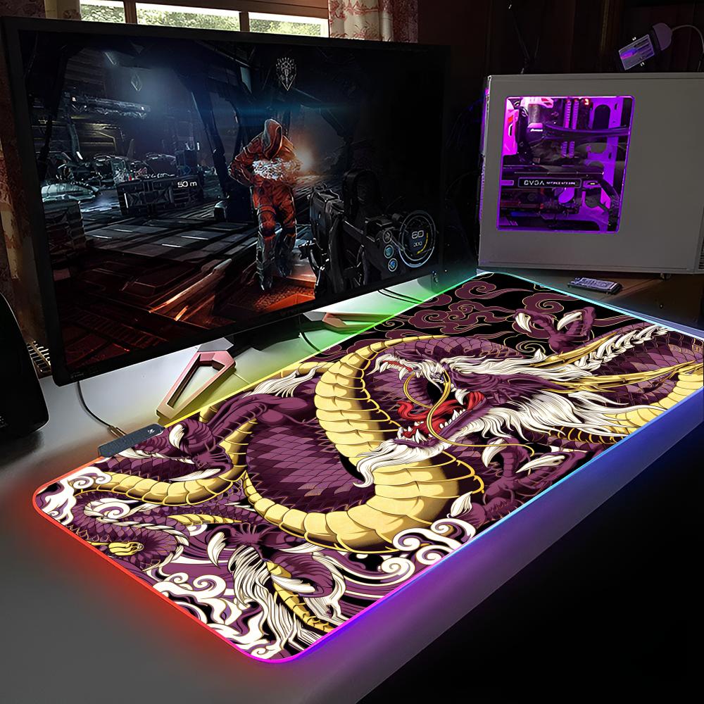 

Chinese Art Dragon Mouse Pad RGB Backlit Mouse Pad Laptop Mouse Pad Laptop Gamer Computer Desk Gaming Accessories RGB600x300x3mm