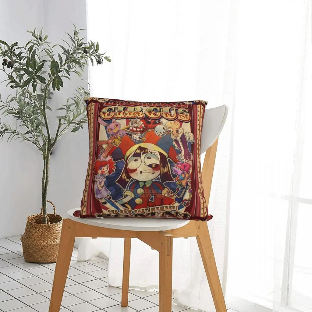 WELCOME TO THE AMAZING DIGITAL CIRCUS Pillowcase Polyester Cushion Cover Decoration Pillow Case Cover Home Square 40X40cm