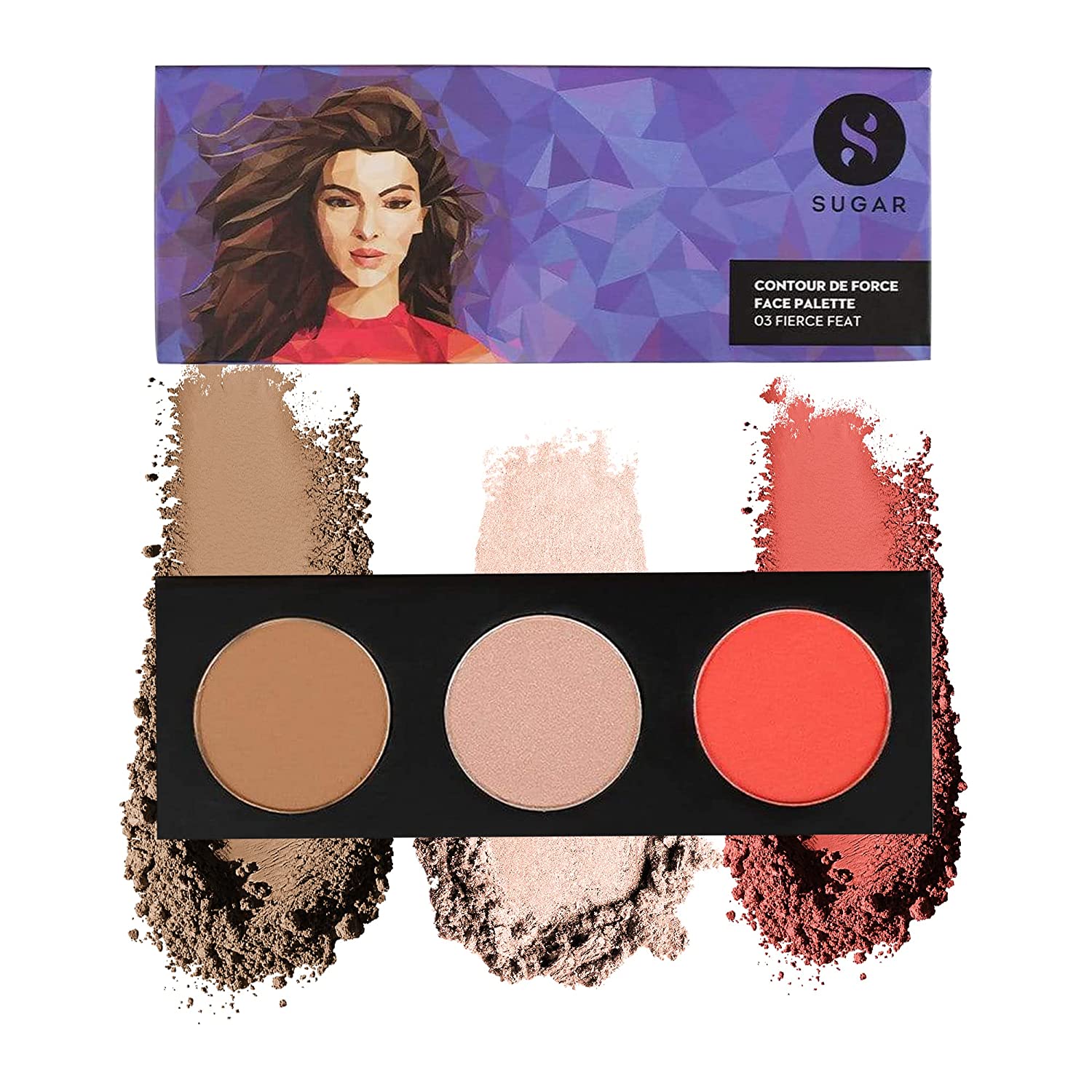 

SUGAR Cosmetics 01 Subtle Summit - Стойкая палетка контурирующих румян 03 Fierce Feat