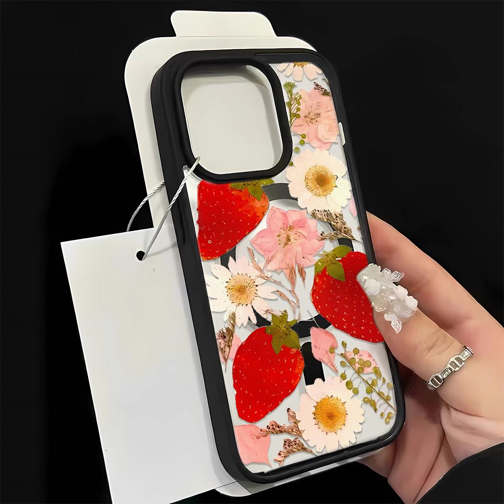 Rich and colorful fruits Phone Case For iPhone 15 Pro Max 16 14 XS 13 11 12 X XR 17 Magnetic suction clear shockproof soft shell iphone 17