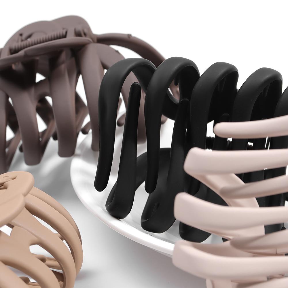 4pcsWave grab clip women's summer back of the head large pan hairpin shark clip hairpin premium headwear