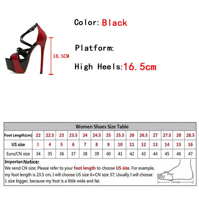 Fashion Sexy Peep Toe 16.5CM Extreme High Heels Women's Sandals Party Wedding Banquet Stiletto Shoes Fashion Buckle Strap Platform Pumps