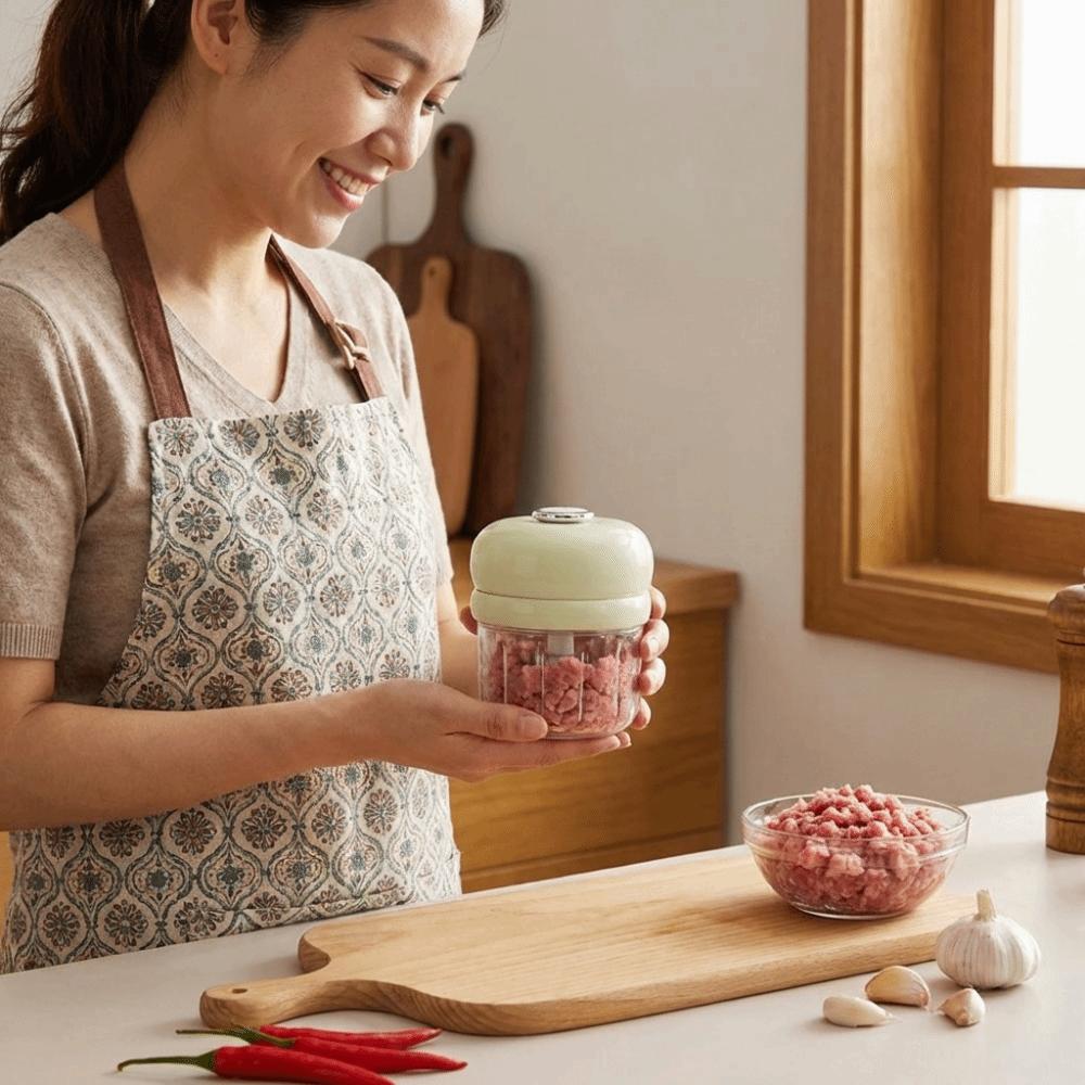 Detachable Electric Garlic Chopper Wireless Baby Food Maker Vegetable Grinder  Kitchen